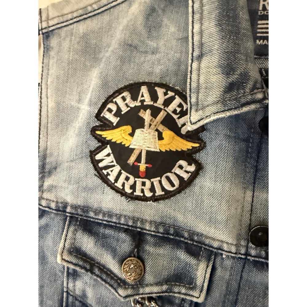 Christian Motorcyclists Association Mens M Denim Vest Blue CMA-USA - Picture 8 of 12